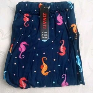 Zinati  Buttery Soft  Leggings with Sea Horses  Plus Size  / PS New
